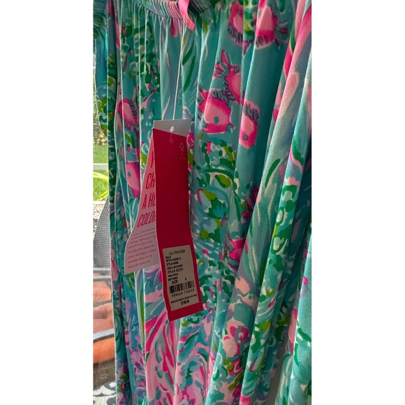Lilly‎ Pulitzer Odella  Maxi Dress Off Shoulder best fishes  Belted Size S NWTs - Picture 5 of 9